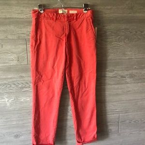 Red anthropology pants